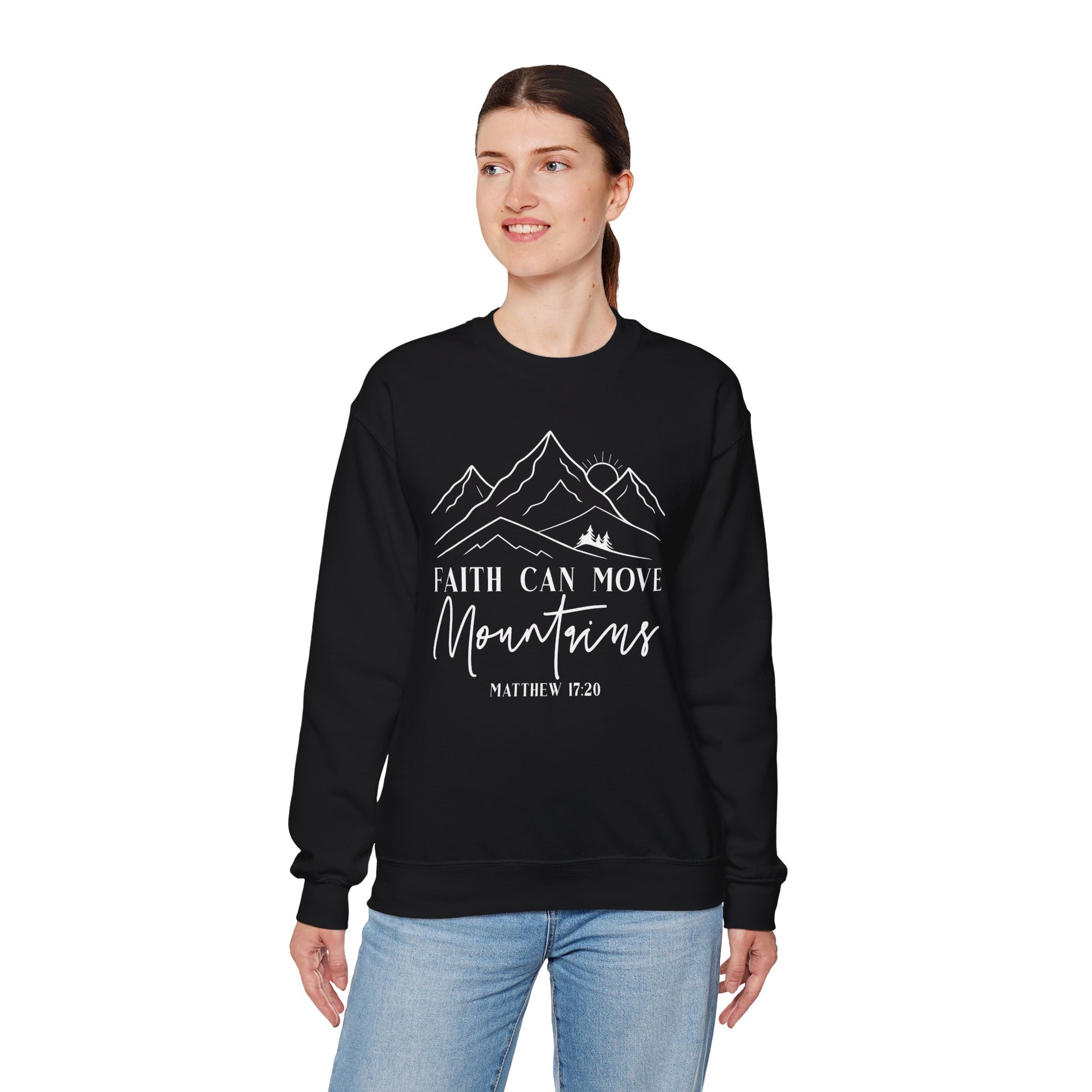 Faith Can Move Mountains sweatshirt, additional product view