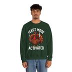 Model wearing the forest green Feast Mode Activated Sweatshirt