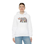 Woman wearing the Floral Mama Bear Hoodie