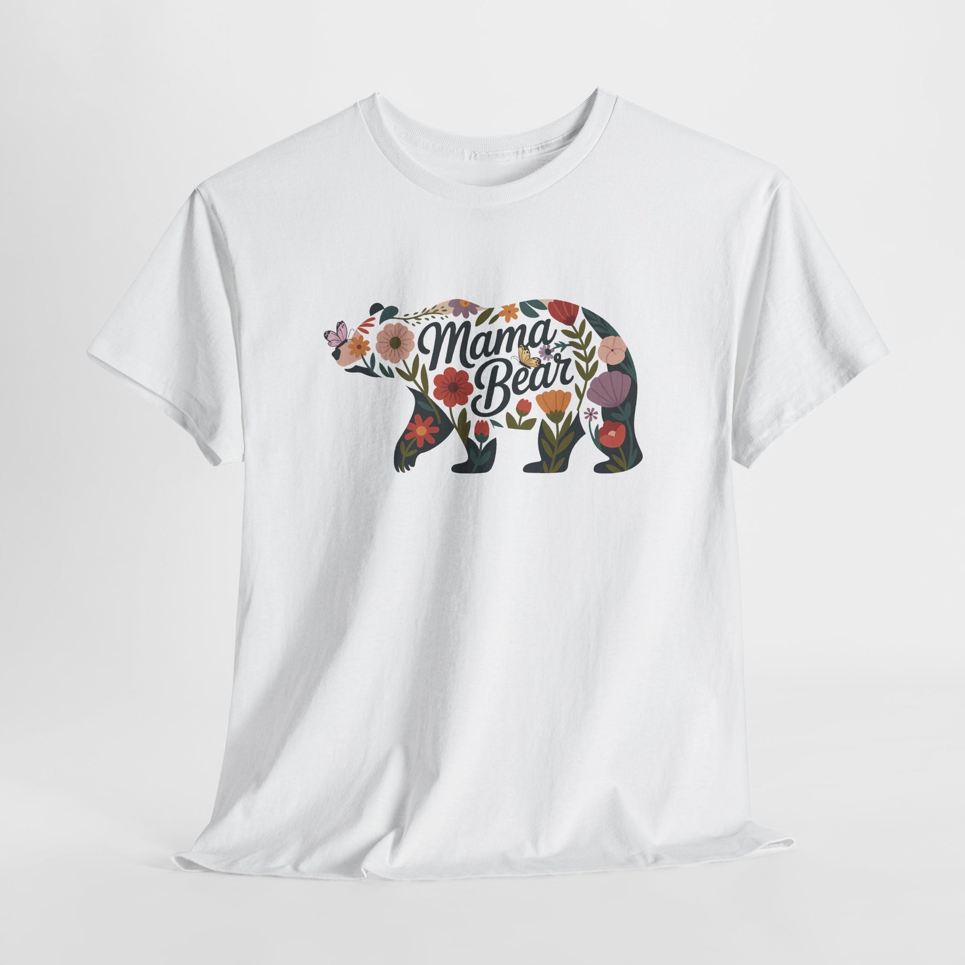 Floral Mama Bear t-shirt with wildflower bear print, additional product photo