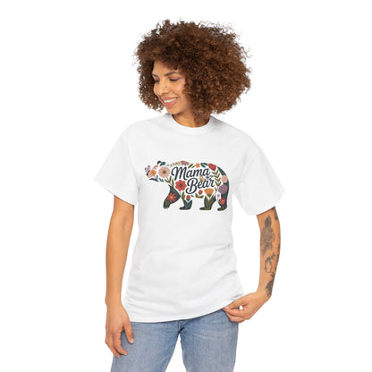 Floral Mama Bear t-shirt with wildflower bear print, additional product photo
