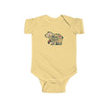 Butter Floral Mini Bear baby bodysuit with wildflower bear print, front view