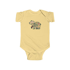 Floral Mini Bear Baby Bodysuit