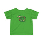Apple Floral Mini Bear baby t-shirt with wildflower bear print, front view