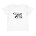 White Floral Mini Bear toddler t-shirt with wildflower bear print, front view