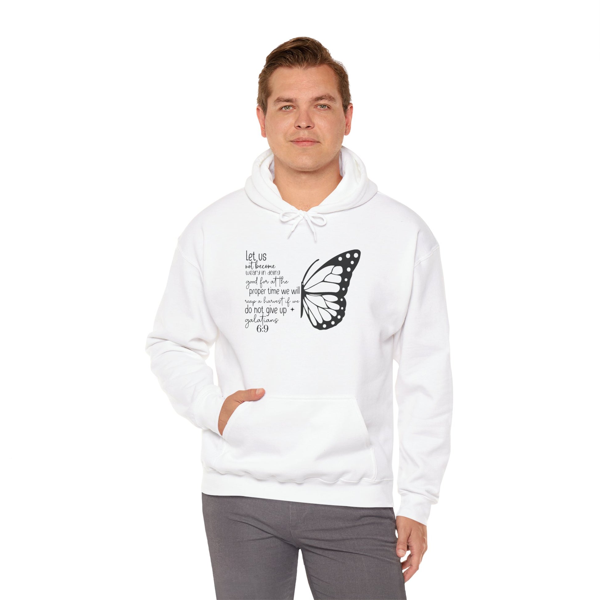 Galatians 6:9 Do Not Give Up butterfly hoodie, additional product photo