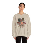 Model wearing the sand Give Thanks Sweatshirt