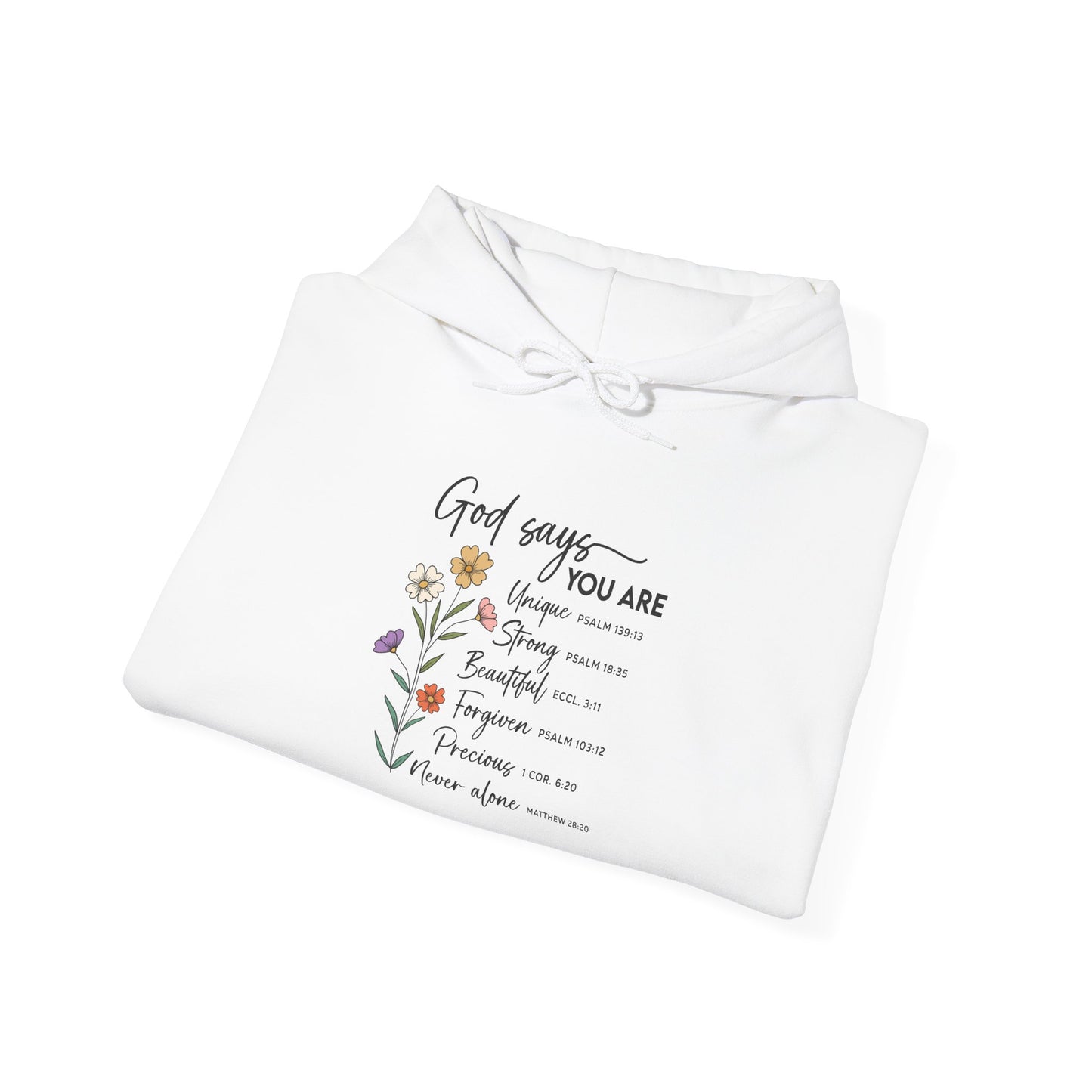 God Says You Are wildflower hoodie, additional product photo