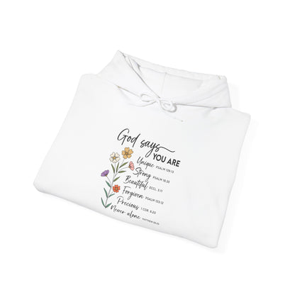 God Says You Are wildflower hoodie, additional product photo