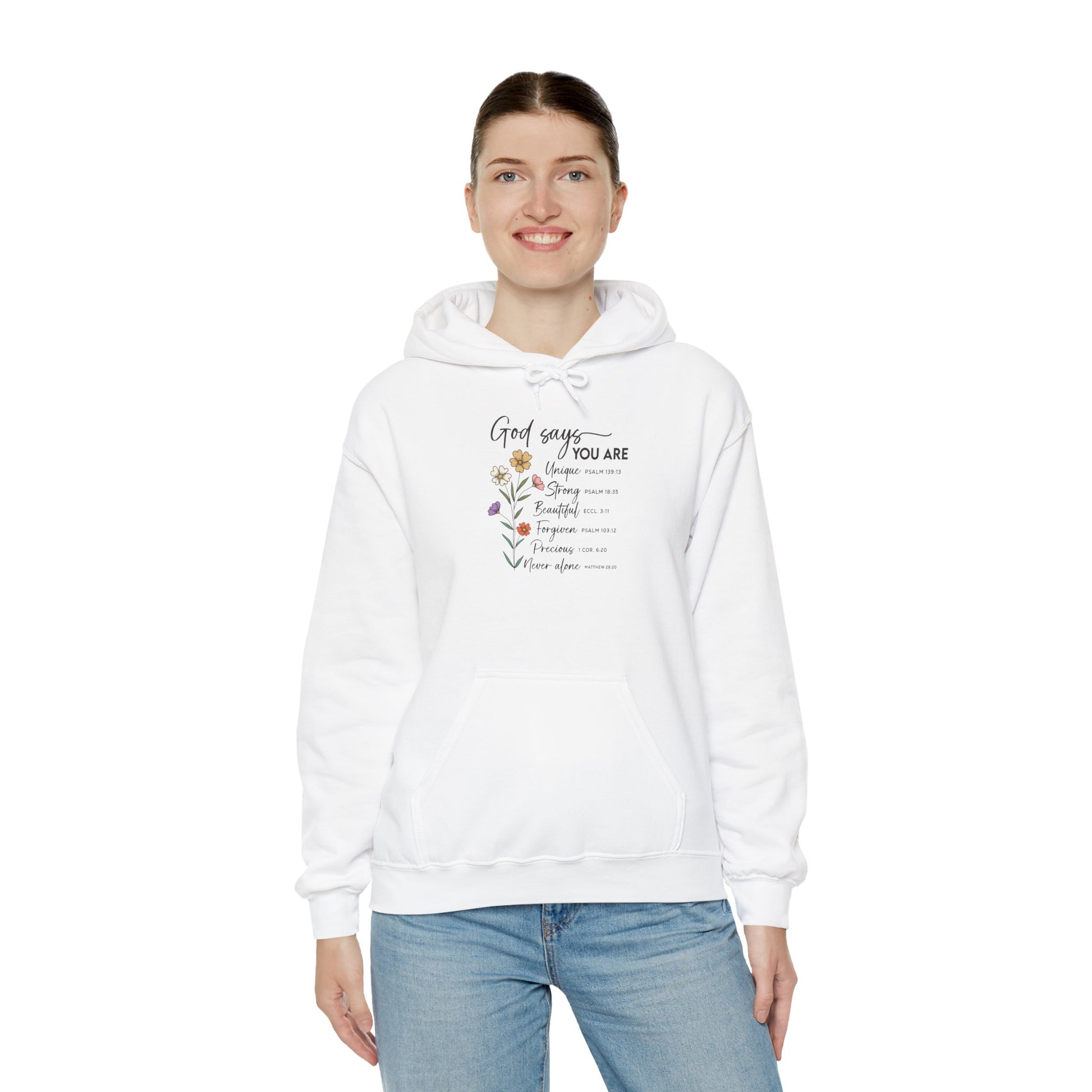 God Says You Are wildflower hoodie, additional product photo