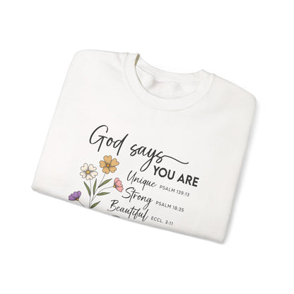 God Says You Are wildflower sweatshirt, additional product photo