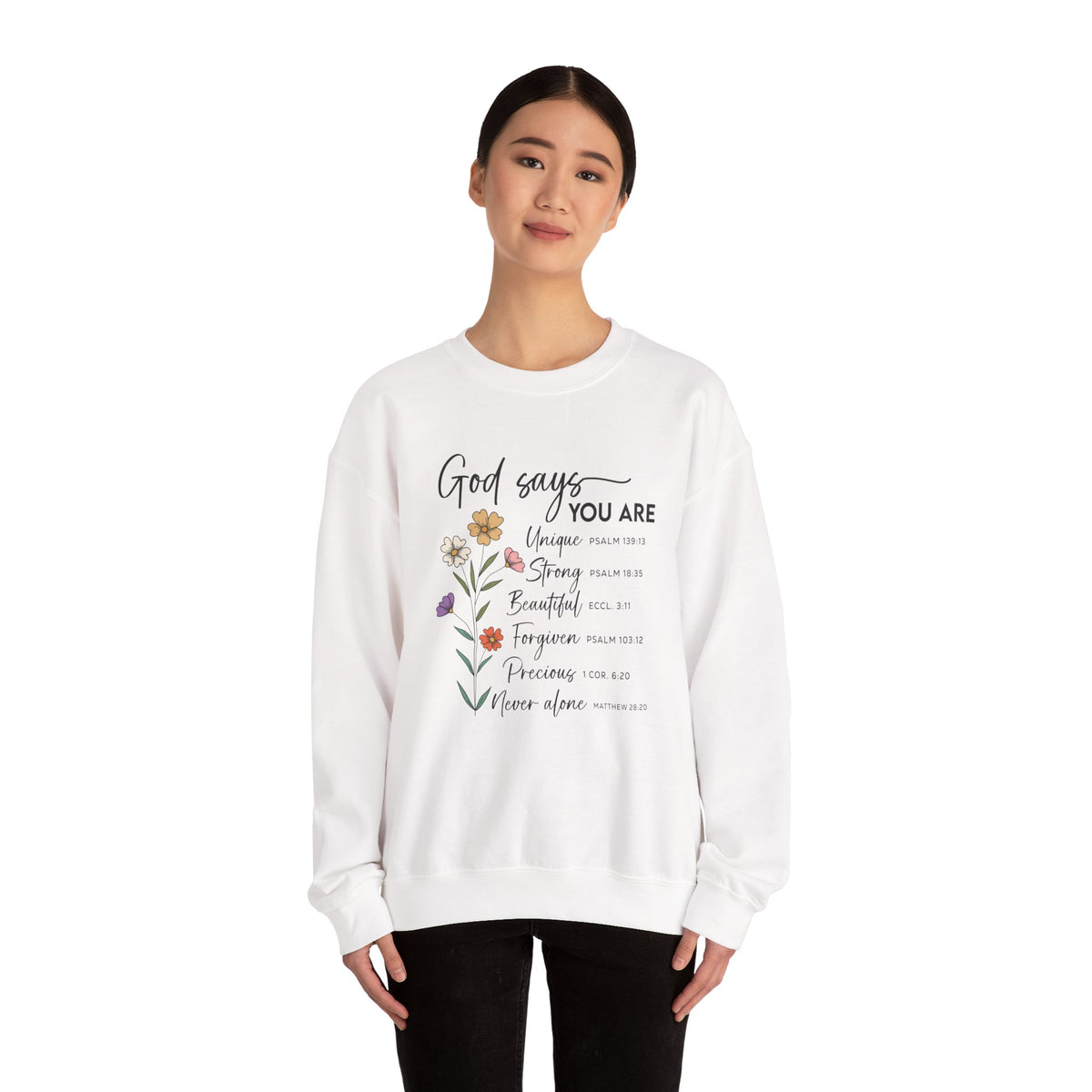 God Says You Are wildflower sweatshirt, additional product photo