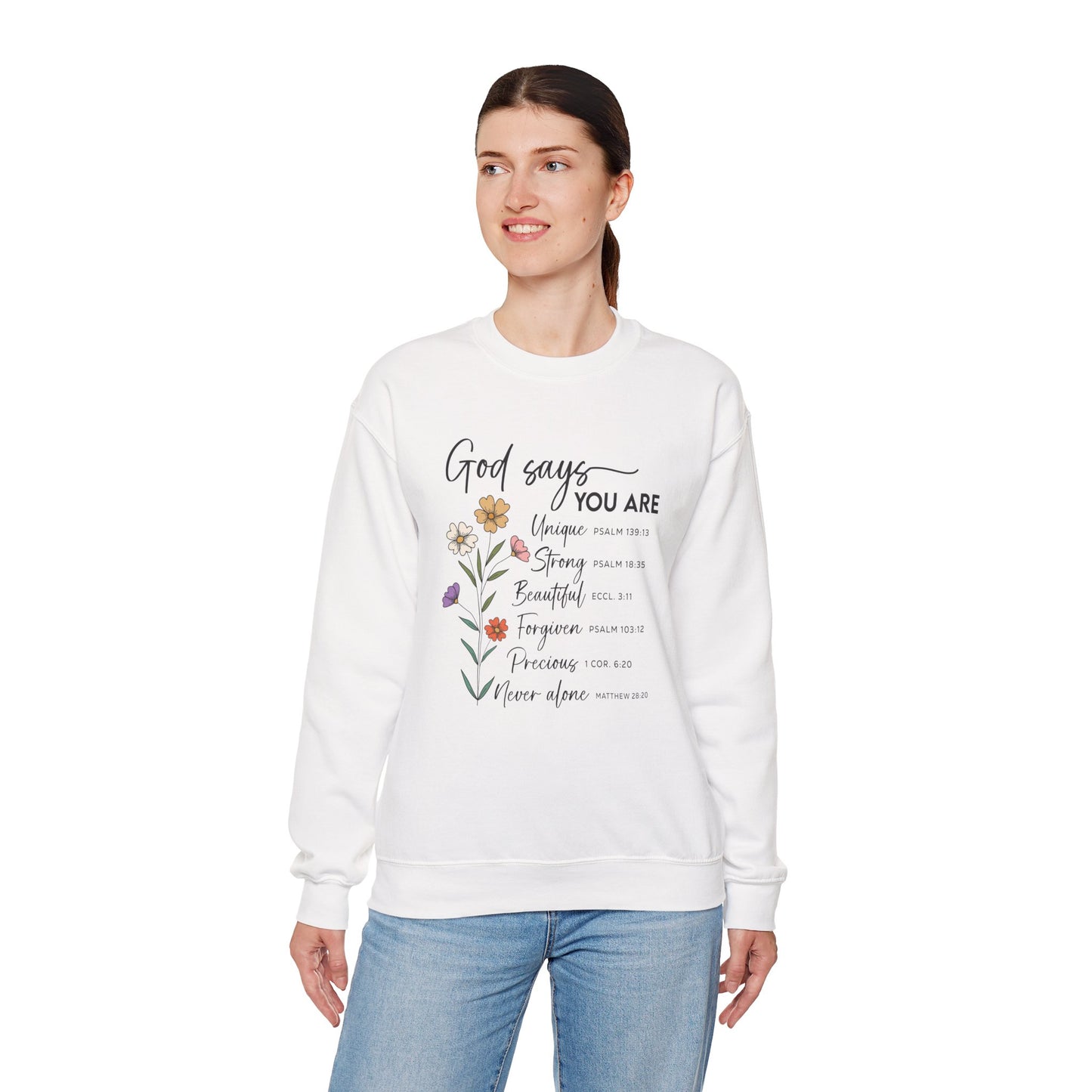 God Says You Are wildflower sweatshirt, additional product photo