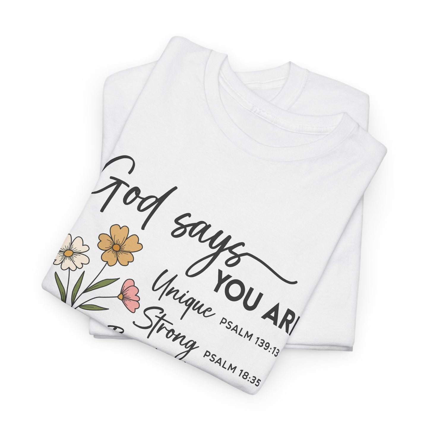 God Says You Are wildflower t-shirt, additional product photo