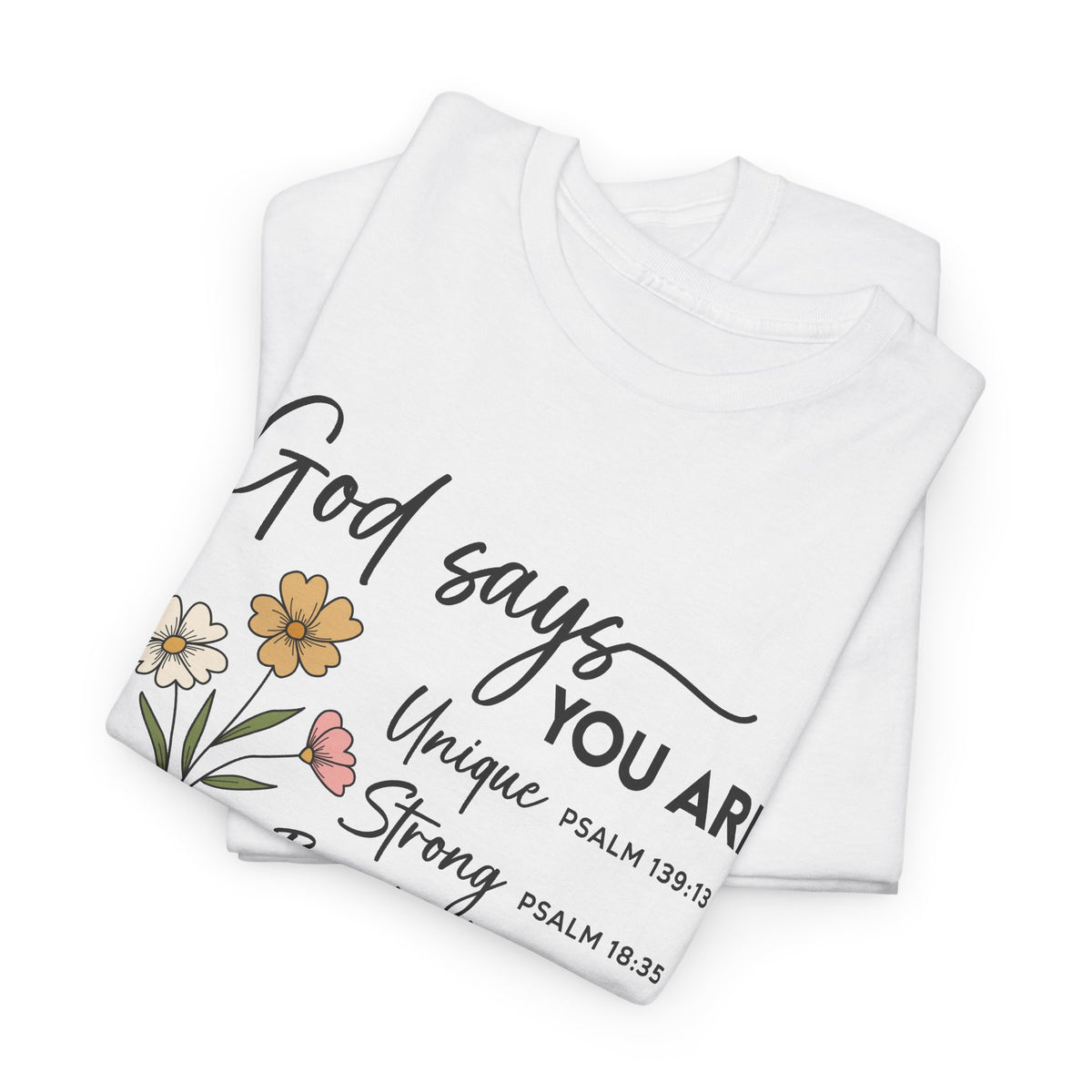 God Says You Are wildflower t-shirt, additional product photo