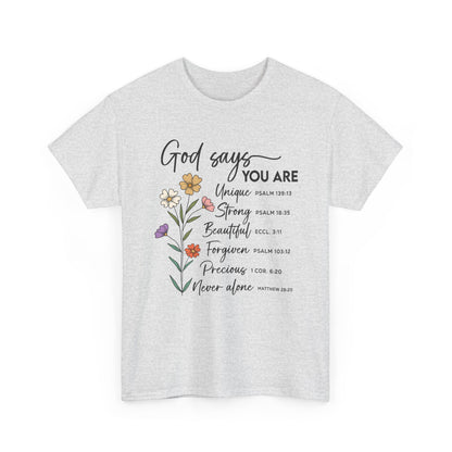 Ash God Says You Are wildflower t-shirt, front view