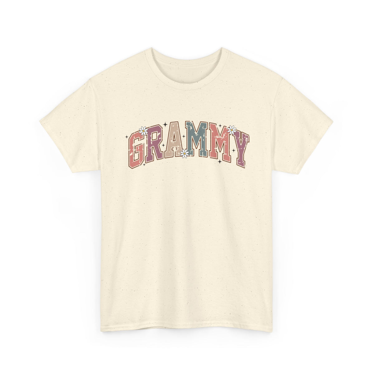 Natural Grammy retro daisy t-shirt with varsity lettering and white daisies