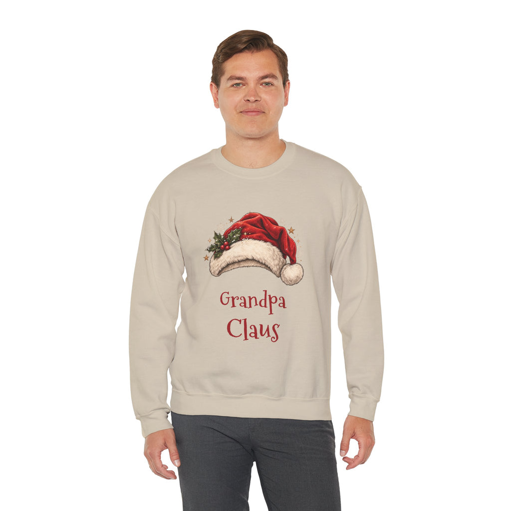 Man wearing the Grandpa Claus Sweatshirt