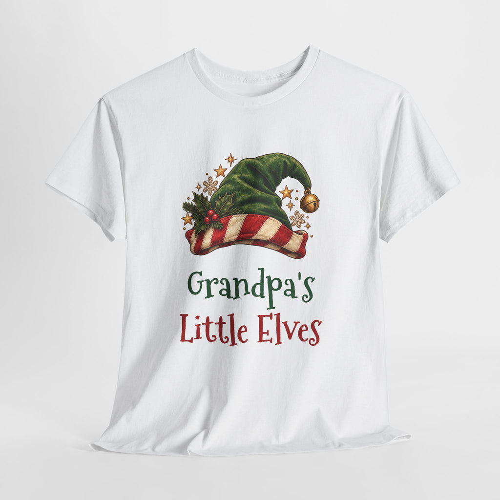 Grandpa's Little Elves T-Shirt, flat lay