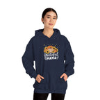 Model wearing the navy Grateful Mama Hoodie