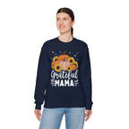 Model wearing the navy Grateful Mama Sweatshirt