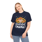 Model wearing the navy Grateful Mama T-Shirt
