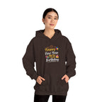 Woman wearing the Dark Chocolate Happy New Year And Yes It's My Birthday Hoodie