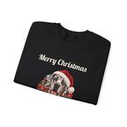 Harlequin Great Dane Christmas Sweatshirt in Black, folded