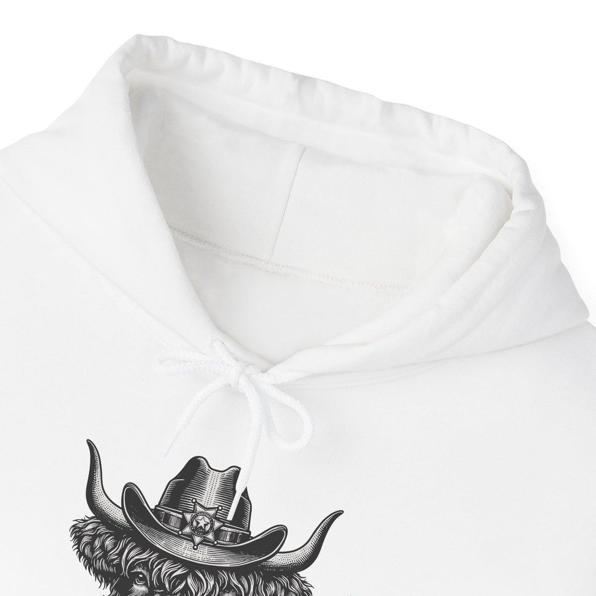 Highland cow cowboy hat hoodie, additional product view