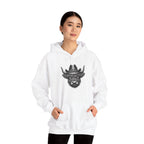 Model wearing the black Highland Cow Cowboy Hat Hoodie