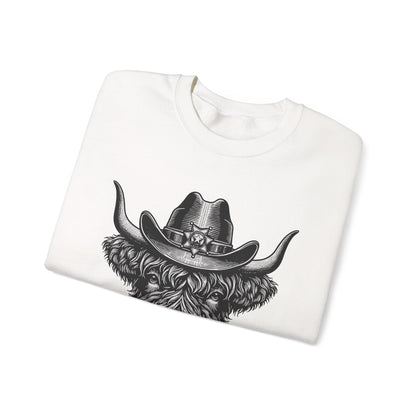 Highland cow cowboy hat sweatshirt, additional product view