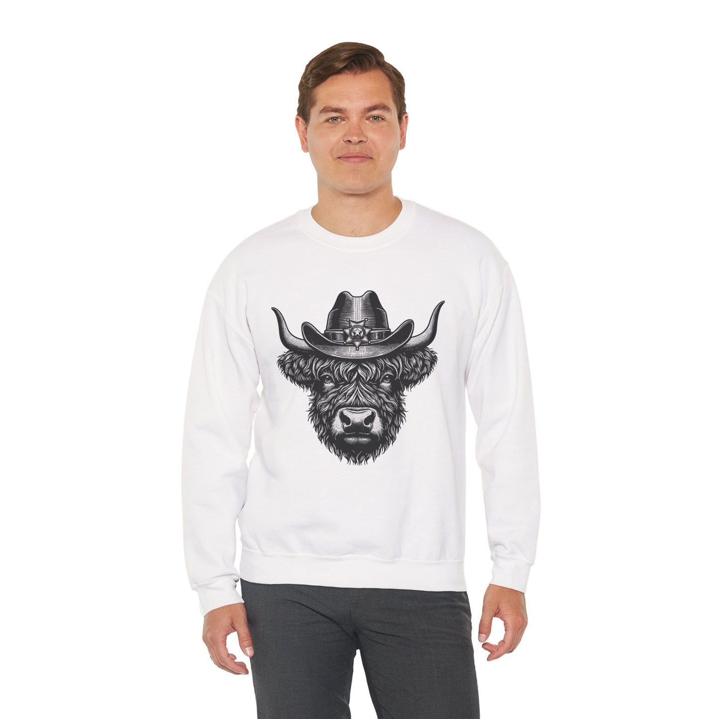 Highland cow cowboy hat sweatshirt, additional product view