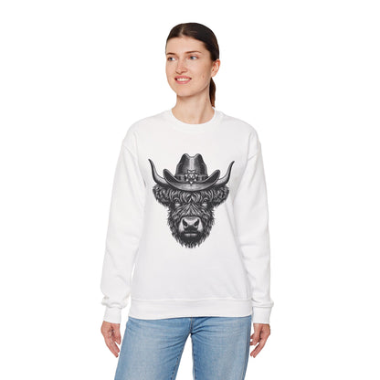 Highland cow cowboy hat sweatshirt, additional product view