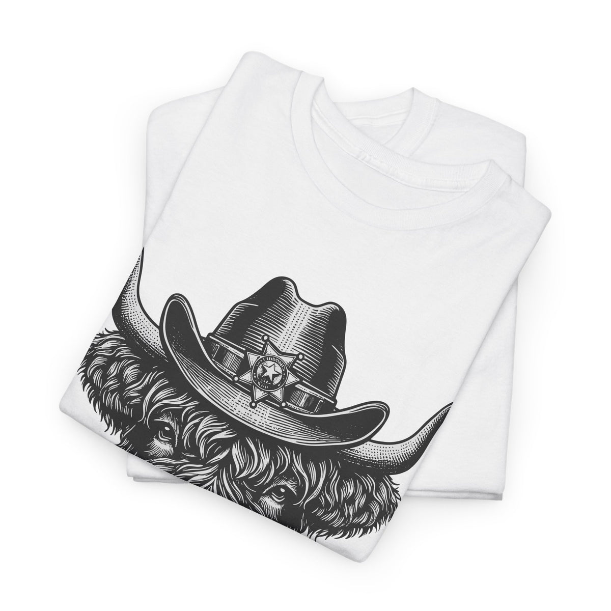 Highland cow cowboy hat t-shirt, additional product view
