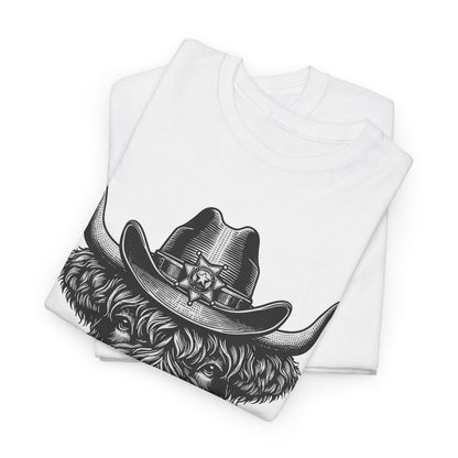 Highland cow cowboy hat t-shirt, additional product view