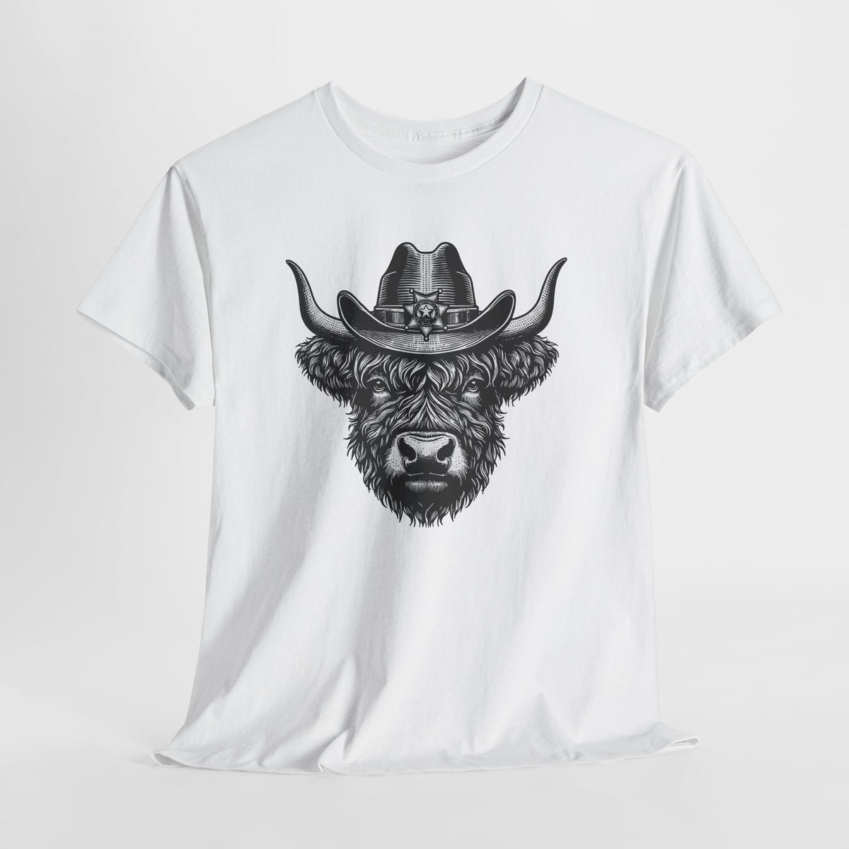 Highland cow cowboy hat t-shirt, additional product view