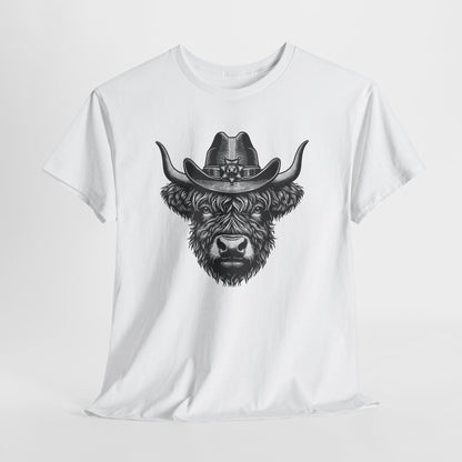 Highland cow cowboy hat t-shirt, additional product view