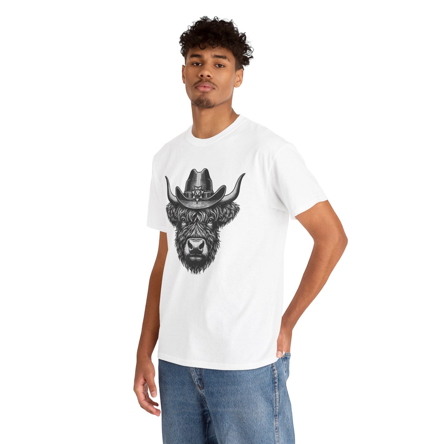 Highland cow cowboy hat t-shirt, additional product view