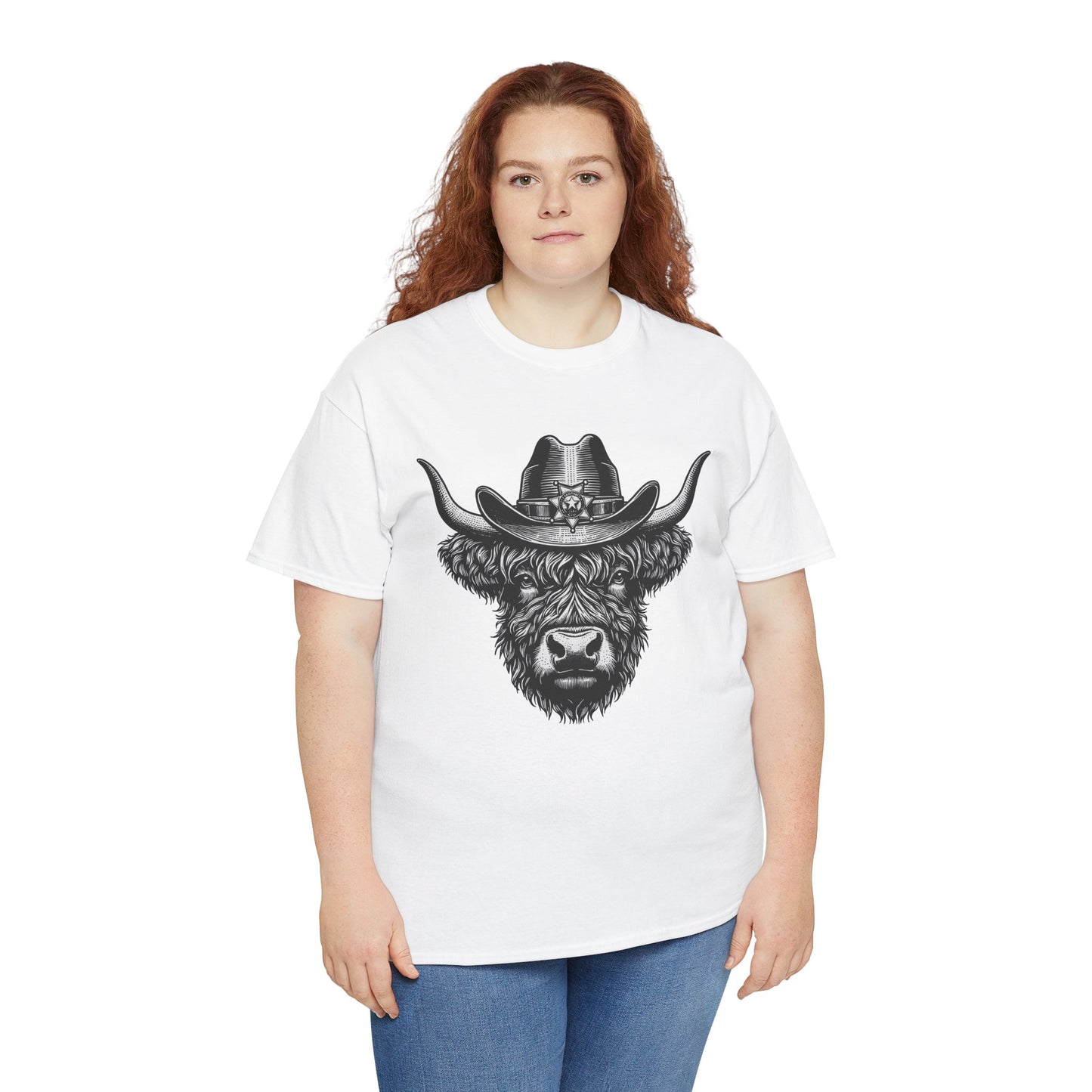 Highland cow cowboy hat t-shirt, additional product view