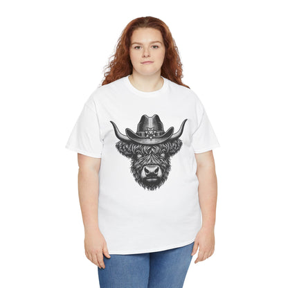 Highland cow cowboy hat t-shirt, additional product view
