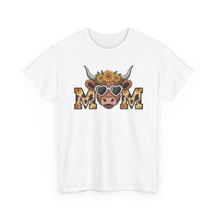Highland Cow Mom Sunflower Leopard T-Shirt