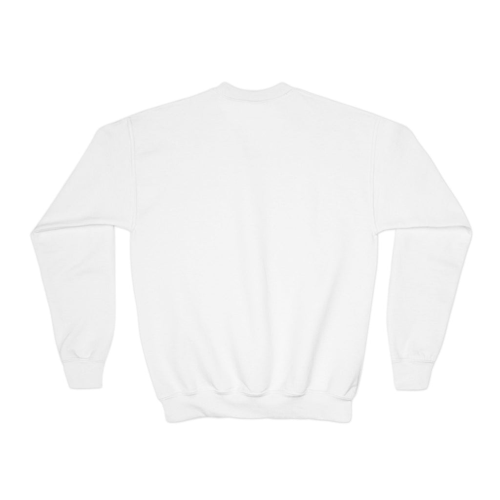 Highland Cow With Christmas Lights Youth Sweatshirt, back view