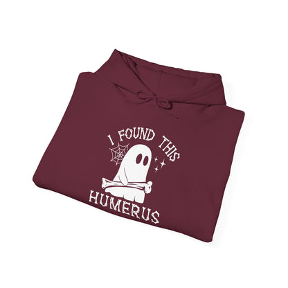 I Found This Humerus ghost hoodie, folded detail