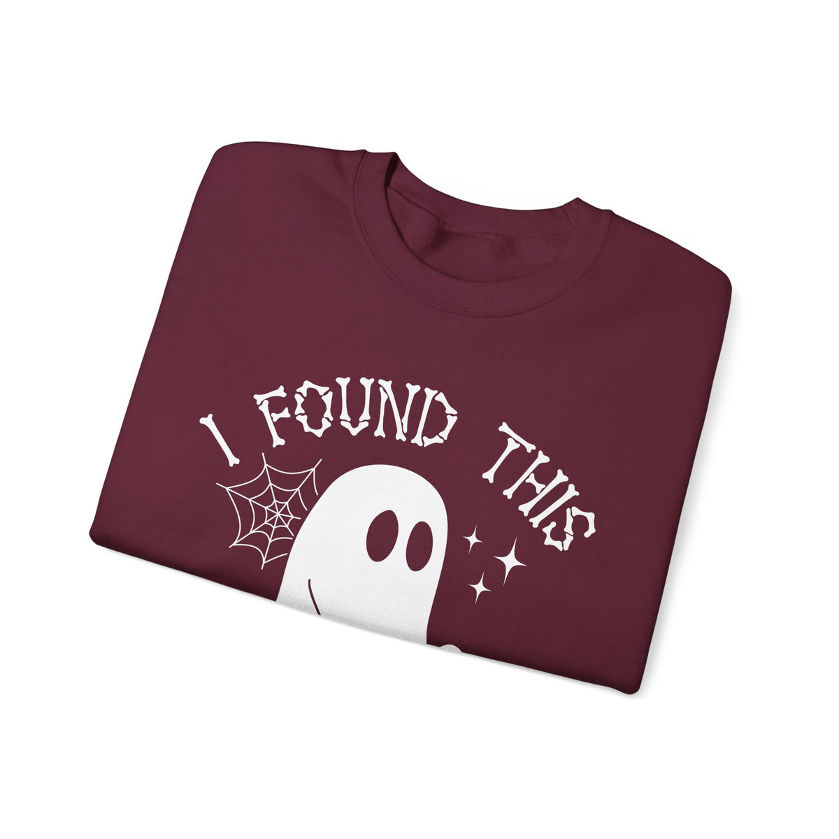 I Found This Humerus ghost sweatshirt, folded detail