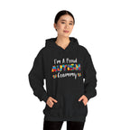 Model wearing the black I'm A Proud Autism Grammy Hoodie