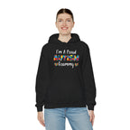 Woman wearing the I'm A Proud Autism Grammy Hoodie
