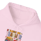 I'm A Teacher What's Your Superpower Hoodie, front collar close-up