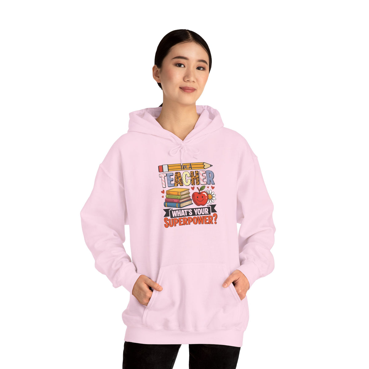 I'm A Teacher What's Your Superpower hoodie, additional product view