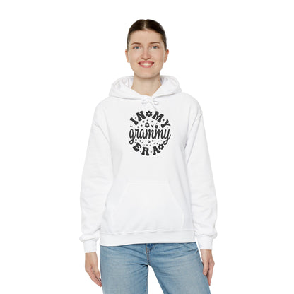Model wearing the In My Grammy Era retro daisy hoodie