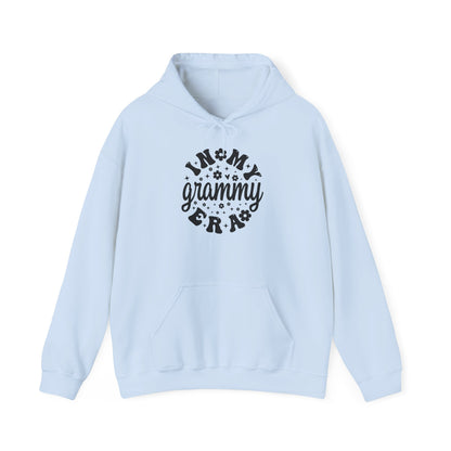 Light Blue In My Grammy Era retro daisy hoodie, front view